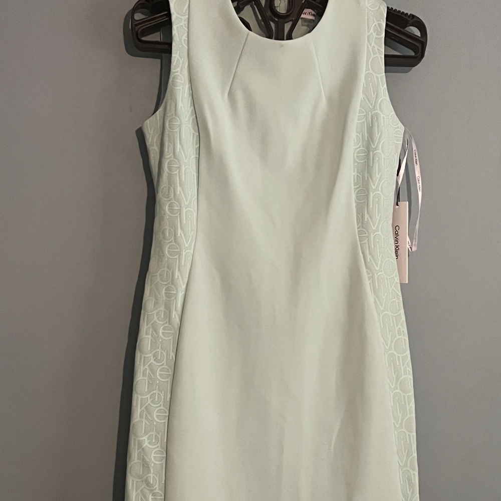 SELLING CALVIN KLEIN WOMEN DRESS SIZE 6 COLOR PASTEL GREEN SLEEVELESS BNWT